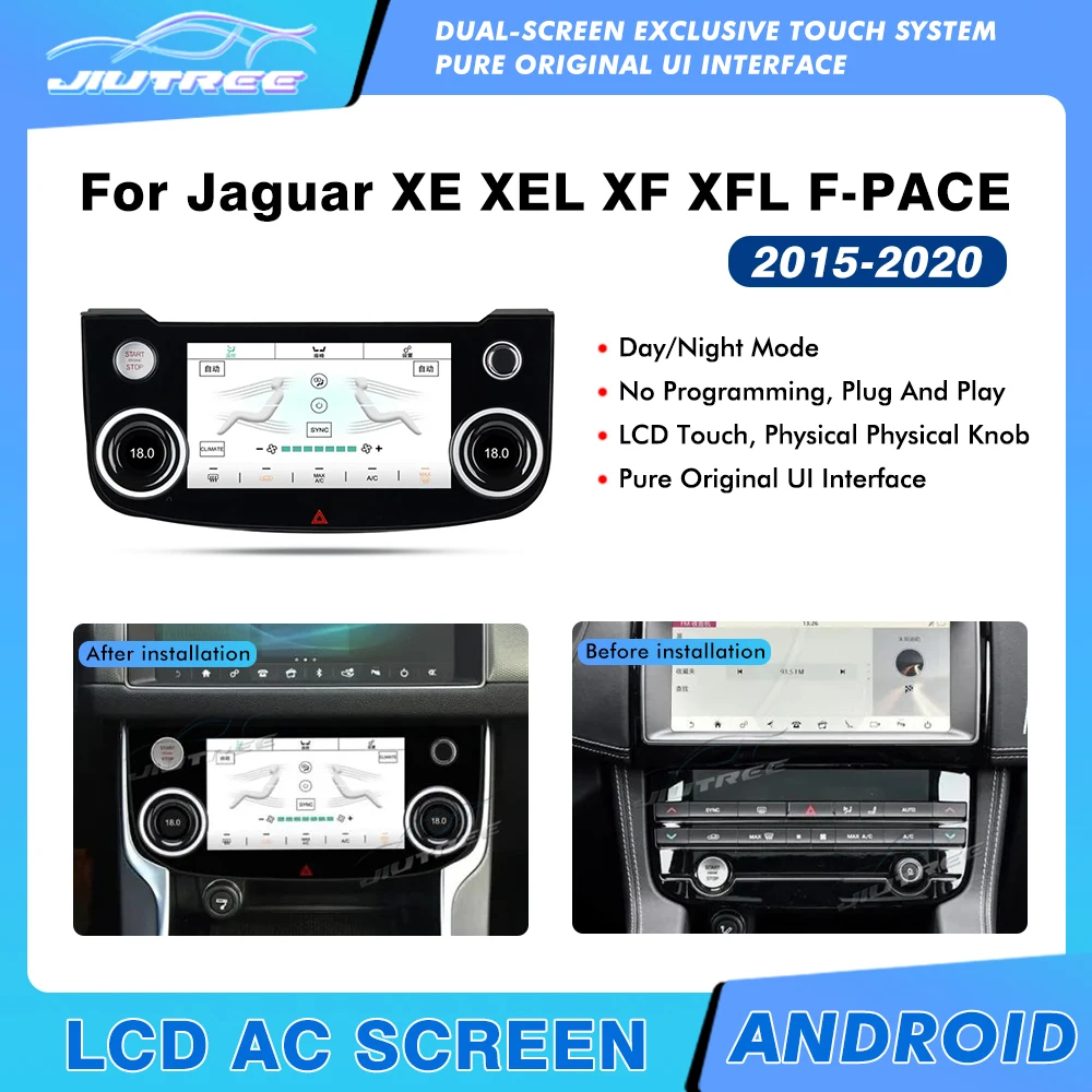 

LCD Air Conditioner Panel For Jaguar XE XEL XF XFL F-Pace 2015-2020 Android New Upgrade and Retrofit Touch Screen