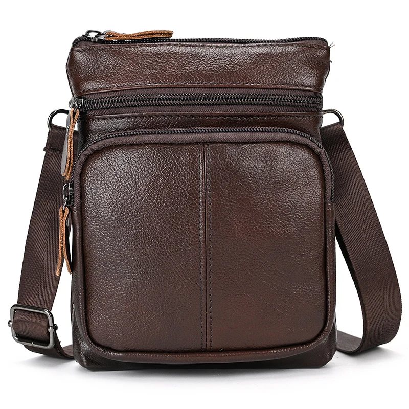 

Luufan Top layer Genuine Leather Men's bag Soft Cowhide Messenger Bag For Phone Pouch Mini Travel Crossbody Bag Male Summer Bag