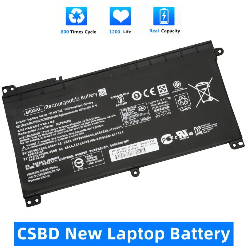 Csbd Nuova Batteria Per Laptop Bi03Xl On03Xl Per Hp Stream 14-Ax000 Pavilion X360 13-U000 Pavilion X360 M3-U000 13-U000 Hstnn-Ub6W