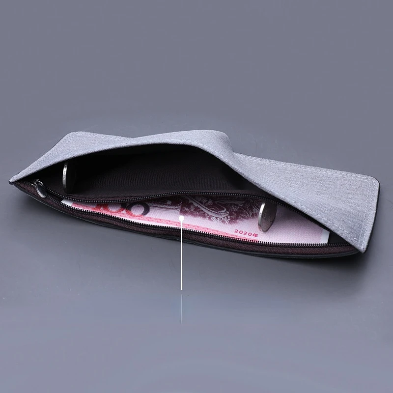 Premium Cowhide Foldable Denim Wallet with Coin and Card Holder