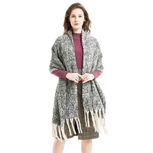 

CHENKIO Womens Large Soft Cashmere Feel Pashmina Shawls Wraps Light Tassel Scarf Circle Sand Tassel Scarf