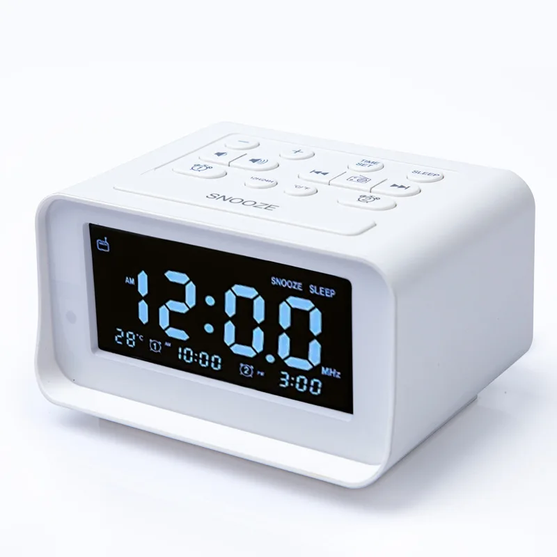 Alarm Clock FM Radio with Dual USB Charger LED Digital Alarm Clock  Home Decoration Snooze Table Desktop Sleep Timer Speaker 2