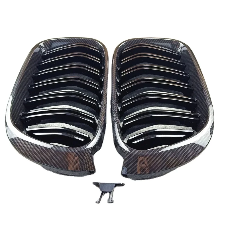 

Pair New Style For B M W X3/ X4 F25/ F26 Dual Line Glossy Black Kidney Grille Front Bumper Grill 2014-2016 (Left and Right)