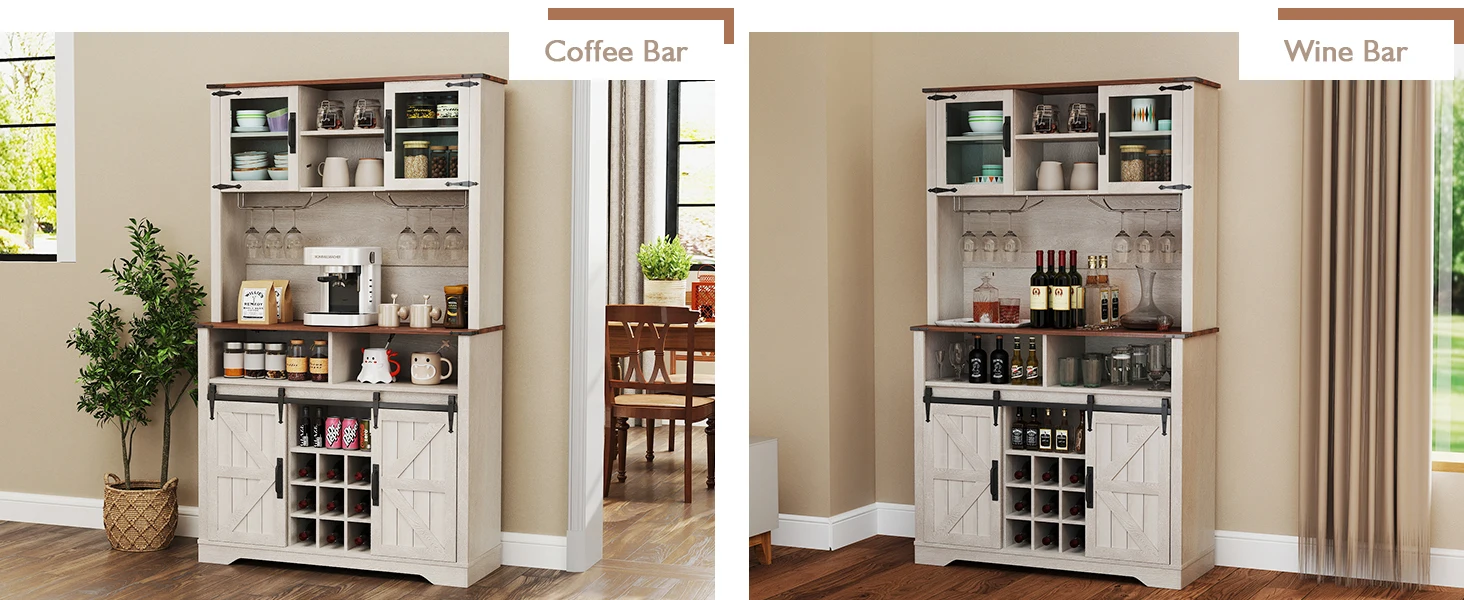 coffee bar cabinet with storage; liquor bar; whiskey cabinet; kitchen hutch