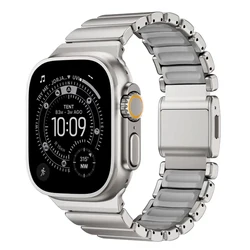 Elegant Titanium Magnetic Band with Silicone Strap - Series6SE54 44mm (Titanium Gray)