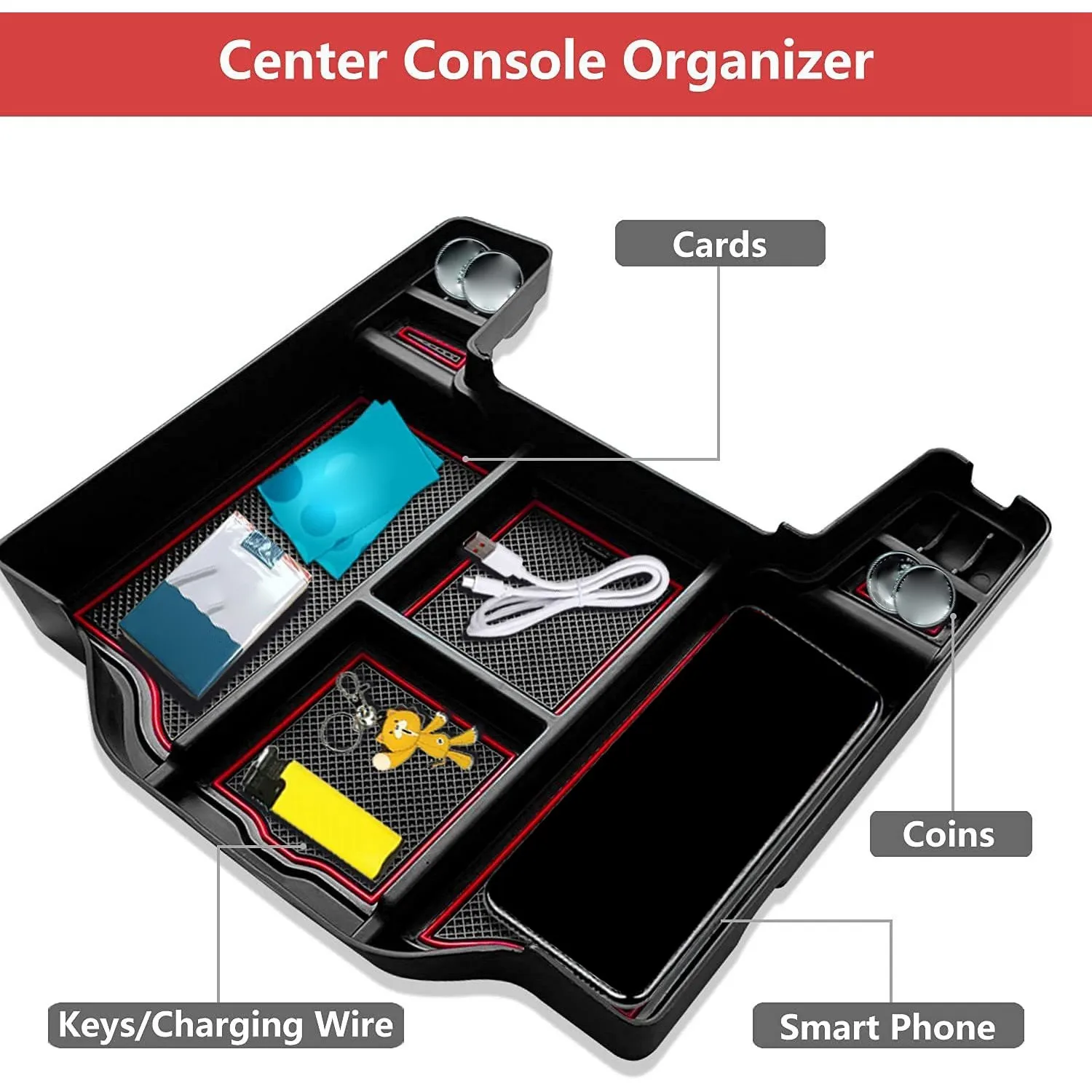 2021 2020 2019 닷지 램 1500 2500 3500 센터 콘솔 오거나이저 암레스트 수납함 삽입 트레이 액세서리