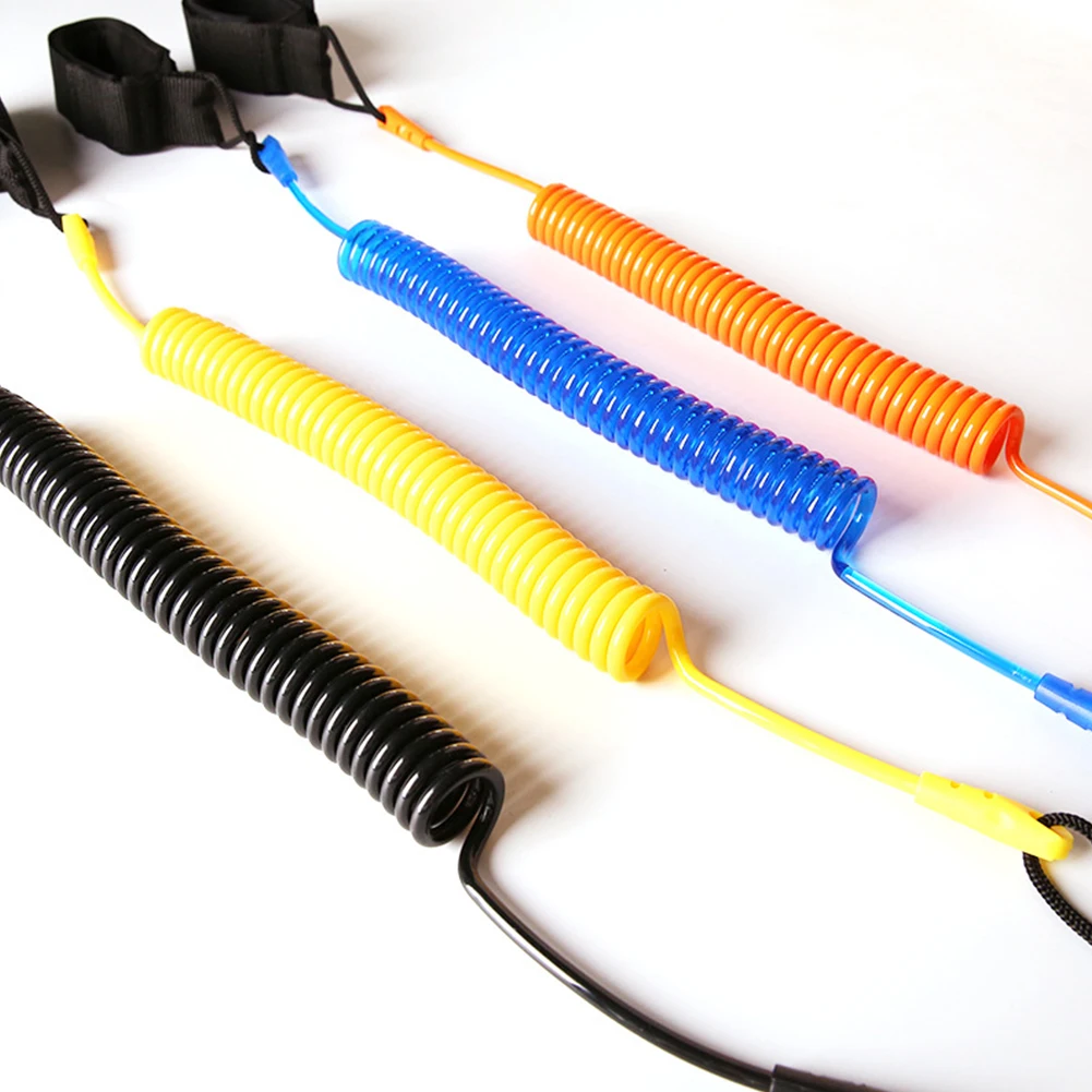 1pc Paddle Board Safety Legs 10ft Coiled SU P Leash Stand Up Paddle Board Surfboard Leash Leg Rope Foot Leg Accessories surfboard leash