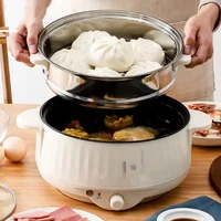 220V Multi Cookers Single/Double Layer Electric Pot 1-2 People Household Non-stick Pan Hot Pot Rice Cooker Cooking Appliances 2