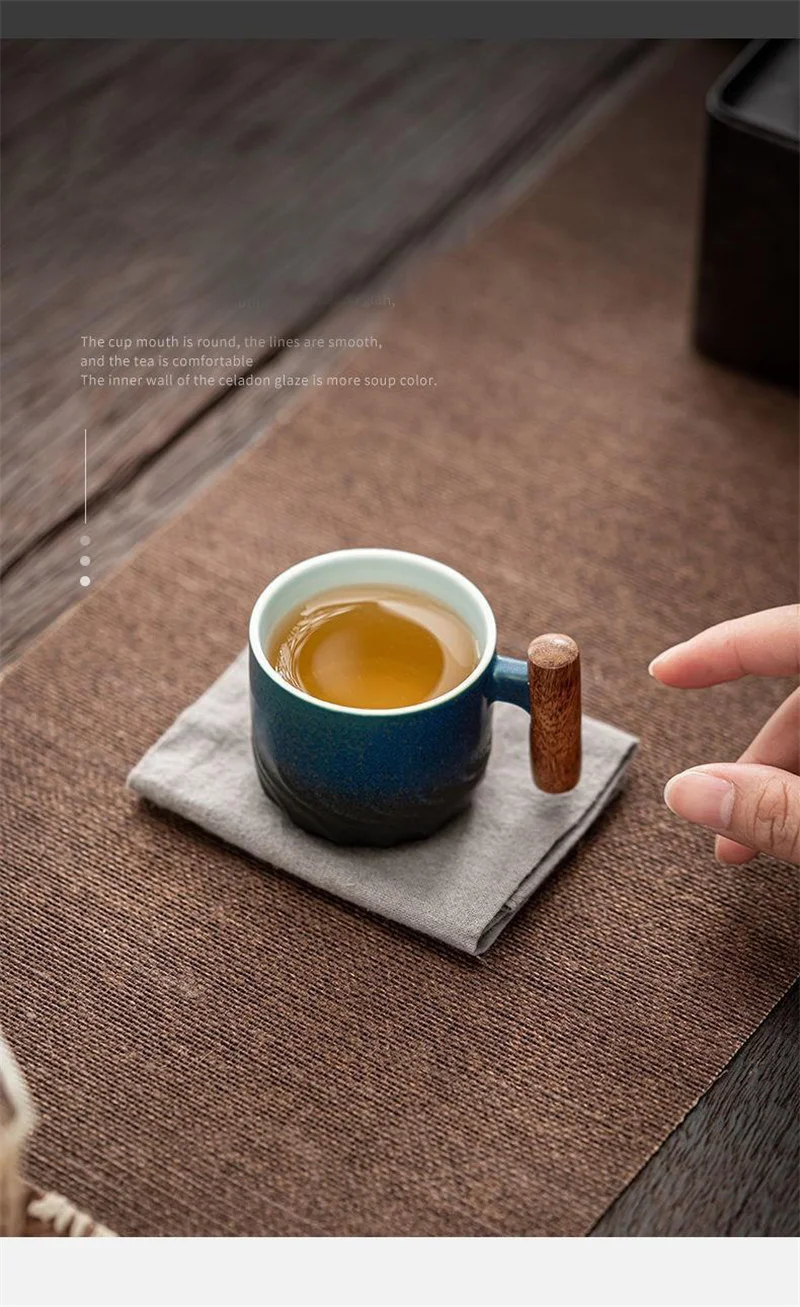 Exquisite Retro Coffee Cup Ceramic Filter Tea Mug Handmade