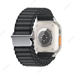 Enhanced Sport Nylon Loop Band for Smartwatch - Alpine Edition (Black)