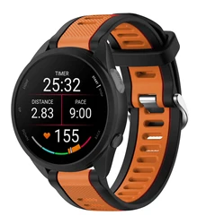 Versatile Silicone Watch Strap - Multiple Sizes Available - VivoMove Luxe (Black Orange)