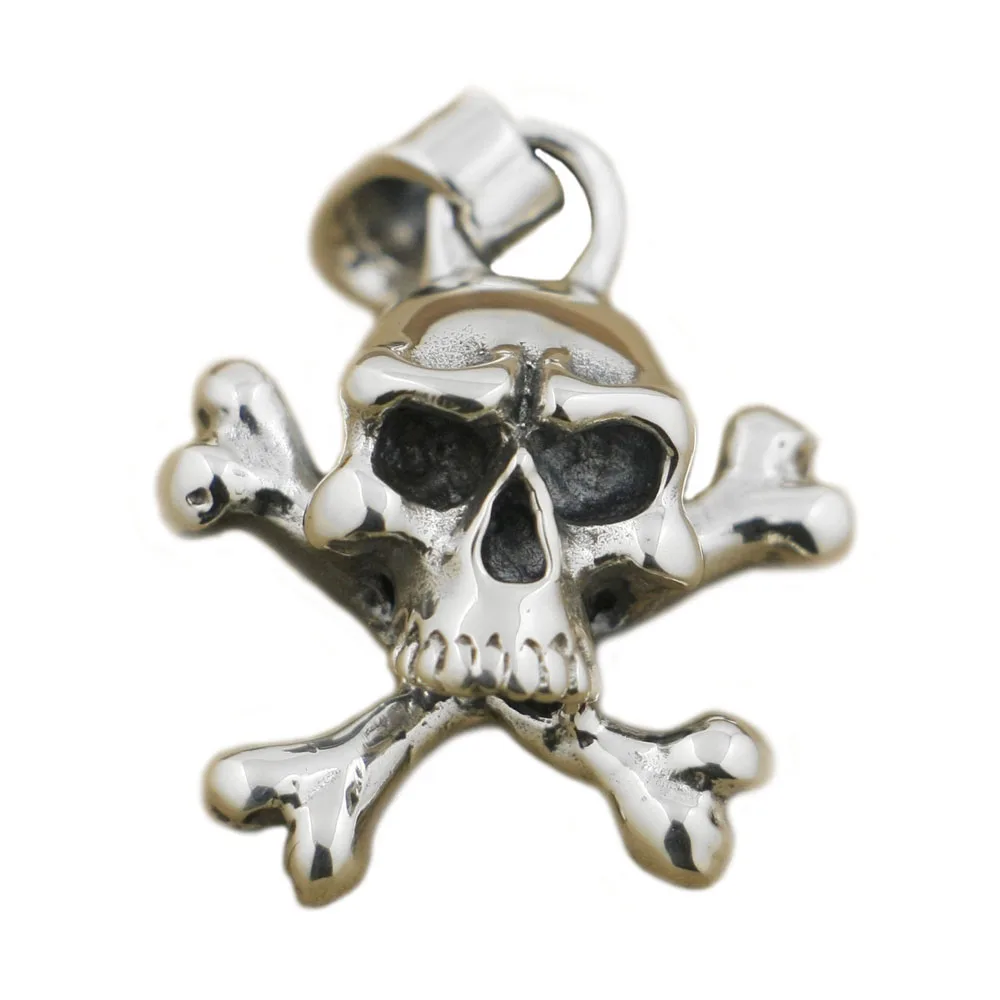 

925 Sterling Silver Pirate Skull Bone Pendant 9S003