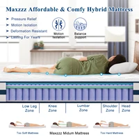 Maxzzz 10-12'' Twin/King/Queen Size Mattress, Bed with Gel Memory Foam & Individually Pocket Coils for Pressure Relief & Support 4