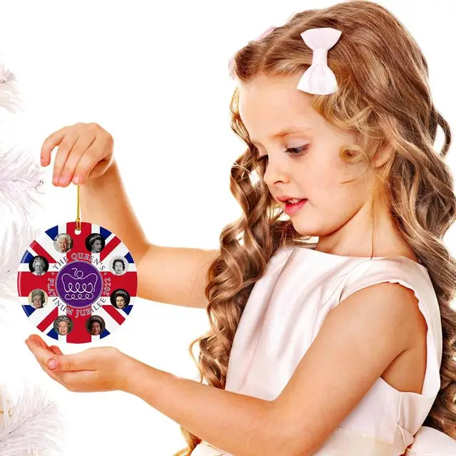 Ii. Elizabeth Királynő Függő Medál 1952-2022 Felségének Queen Fa Dísz Karácsonyfa Díszek Emlékmű - Image 5