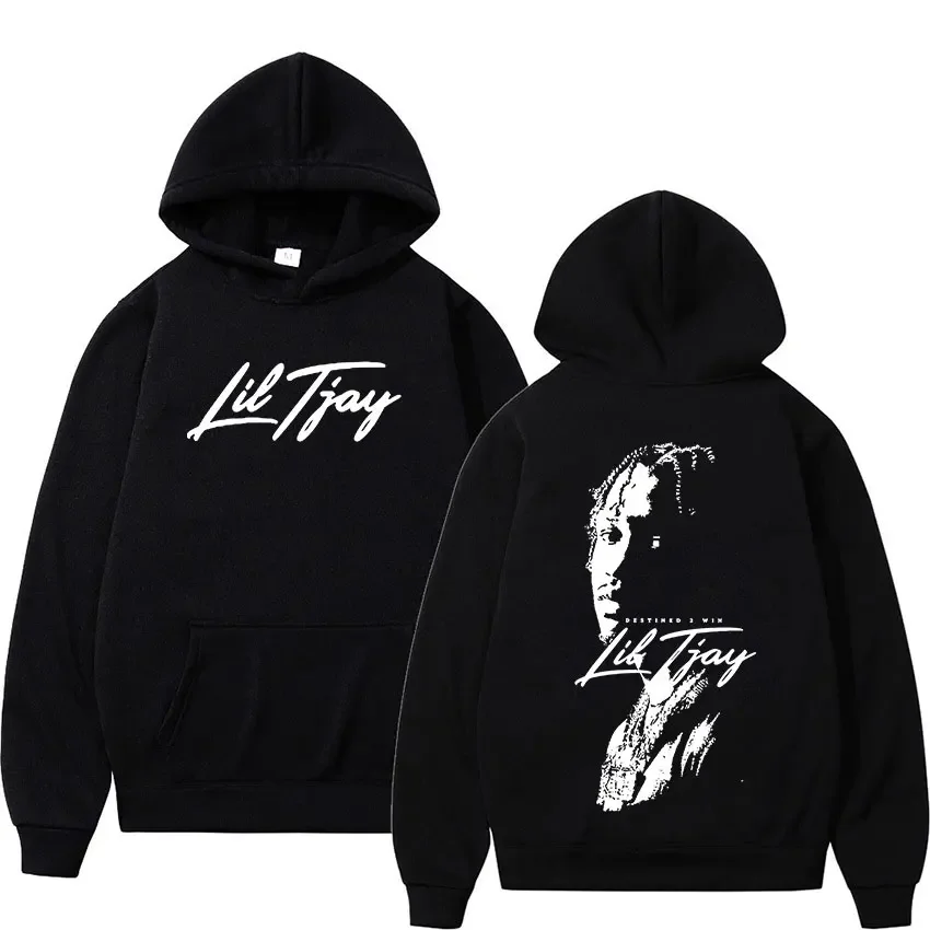 

Rapper Lil Tjay Destined 2 Win Music Album Hoodies Men's Hip Hop Vintage Pullovers Sweatshirt Casual Oversized Hoodie Streetwear