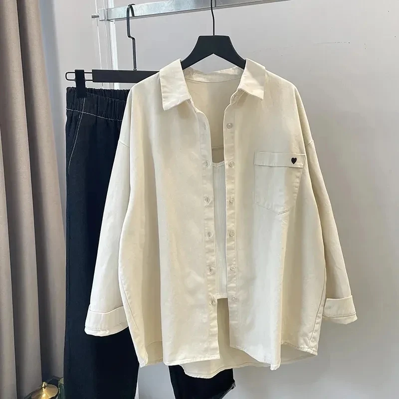 

High End Foreign Trade Female Leisure Solid Color Long Sleeved Cardigan Blouse Women Korean Loose Fitting Outfitting Shirt Tops