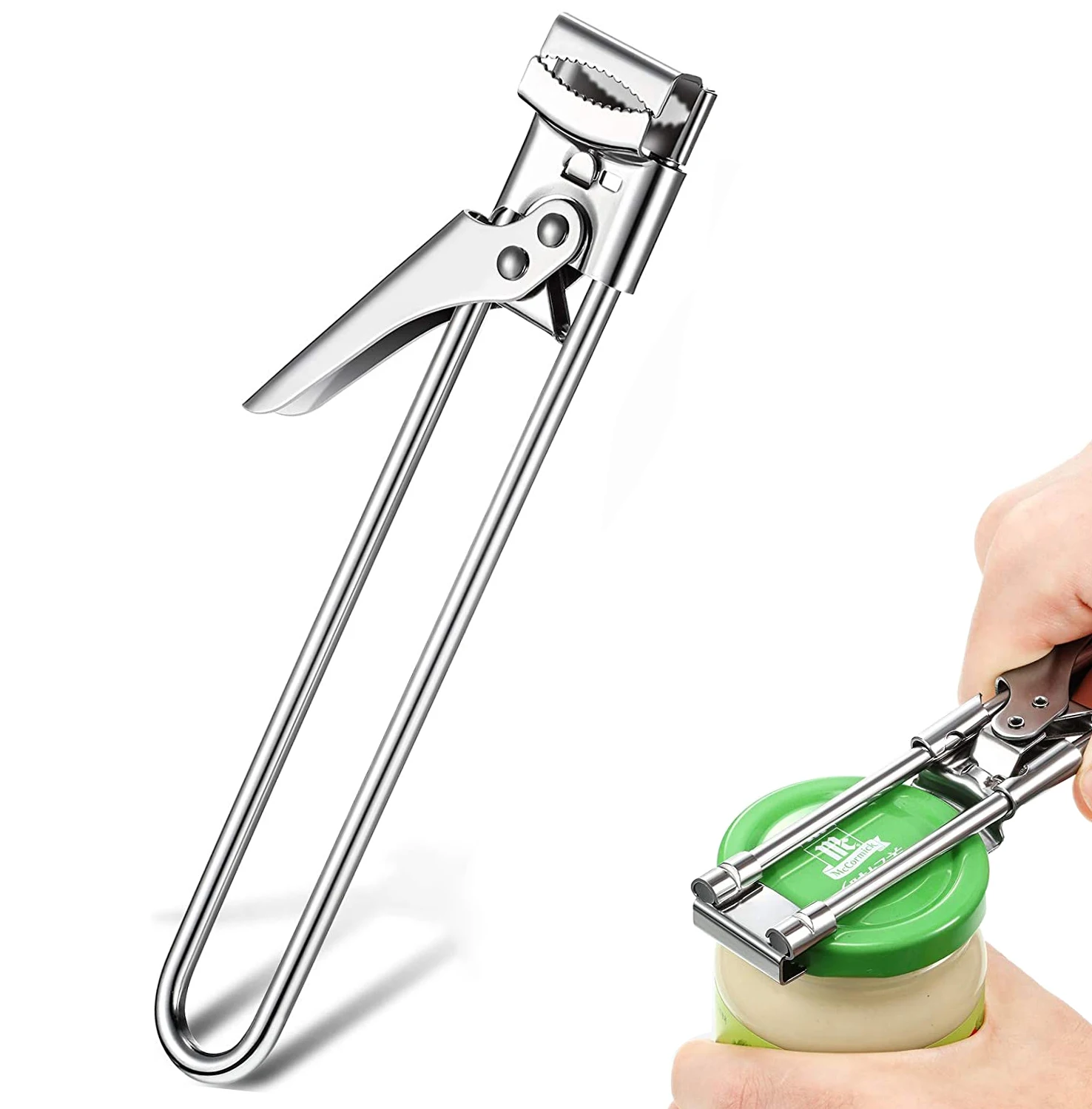 Adjustable Jar Opener Stainless Steel Manual Bottle Lid Opener For Weak