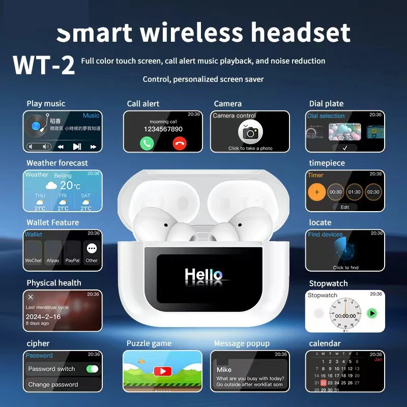 

Bluetooth-наушники с активным шумоподавлением и дисплеем