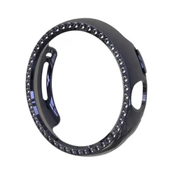 Dazzling Diamond TPU Bumper & Screen Protector - Shockproof Cover for Pixel Watch 1-2 (Midnight blue)