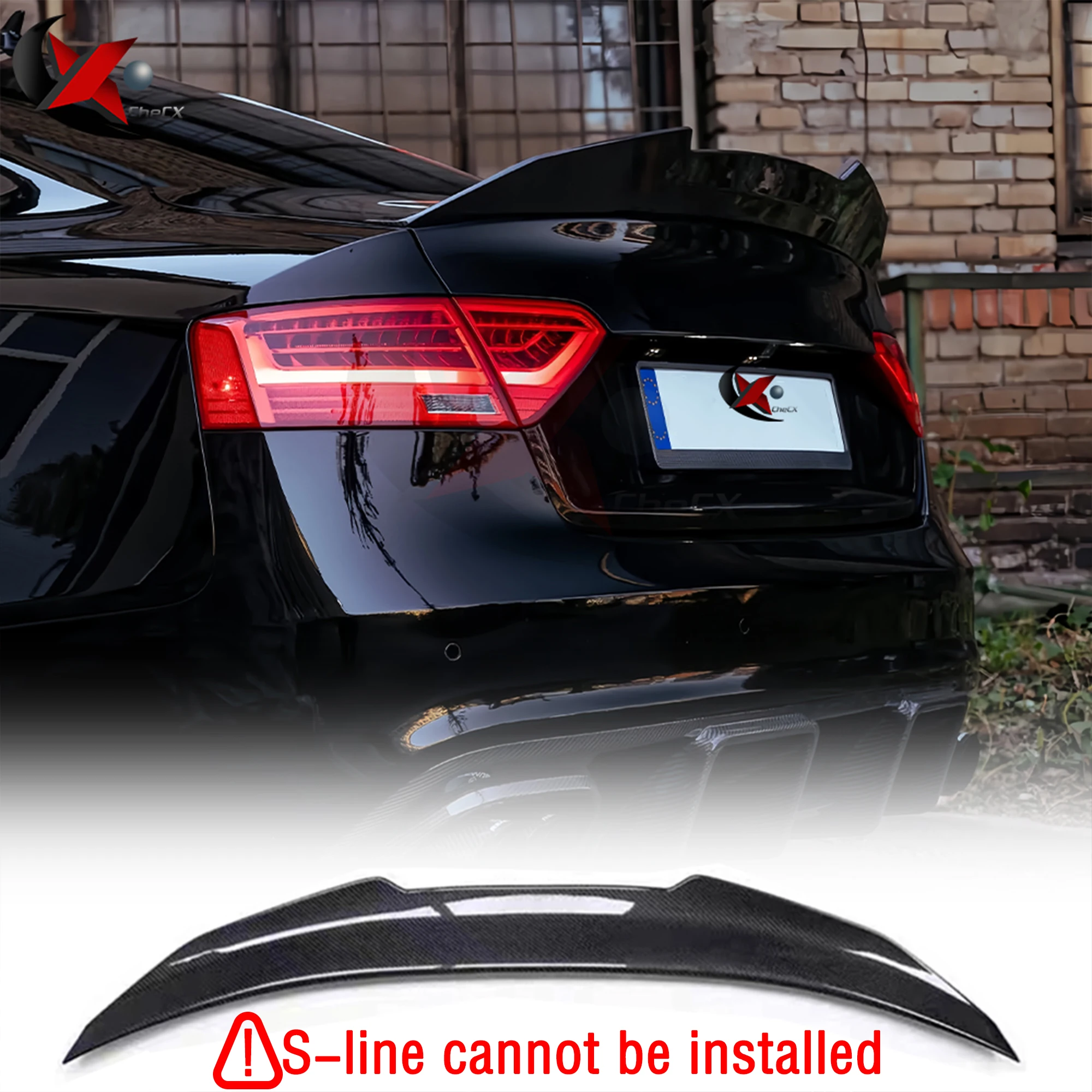 Auto Spoiler Per Audi A5 B8 B8.5 8TA 8T3 2 Porte Sportback PSM Stile Reale Materiale In Fibra di Carbonio Spoiler Posteriore Tronco Ala 2009-2016