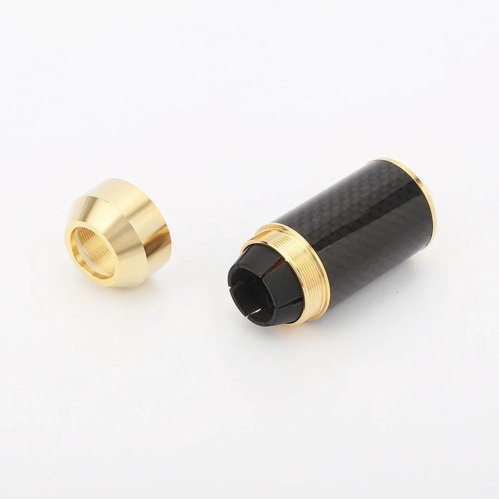 Audiocrast 탄소 섬유 금도금 16mm  2x6mm 스피커 케이블 Y 스플리터 쉘 1 in 2 out 오디오 와이어 (부츠/바지용)
