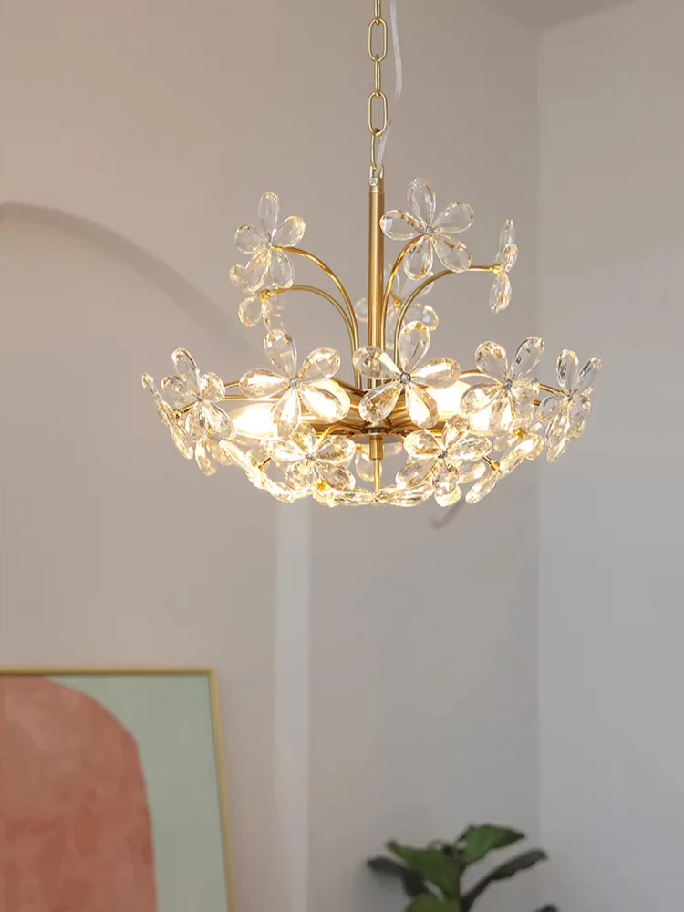 

Dream crystal chandelier French pastoral American retro bedroom restaurant cloakroom luxury art