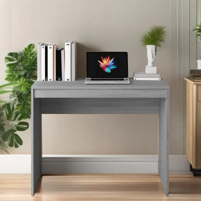 90x40x72 cm Grey Sonoma Desk - Engineered Wood Home Office Furniture