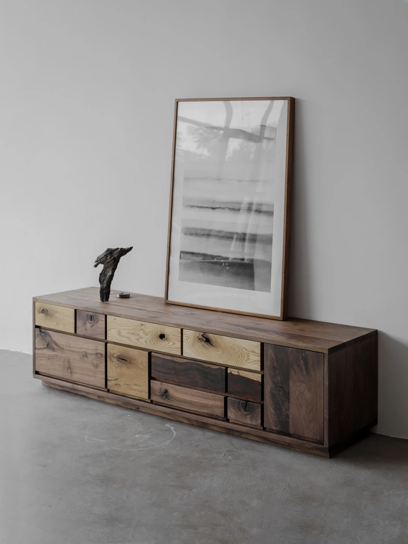 Chest Of Drawers Designer Furniture Living Room Cabinet Armario Wooden TV Stand Television Cab Inet Black Walnut