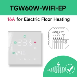 Smart Home WiFi Thermostat for Electric and Gas Heating Systems (TGW60W - WIFI - EP)