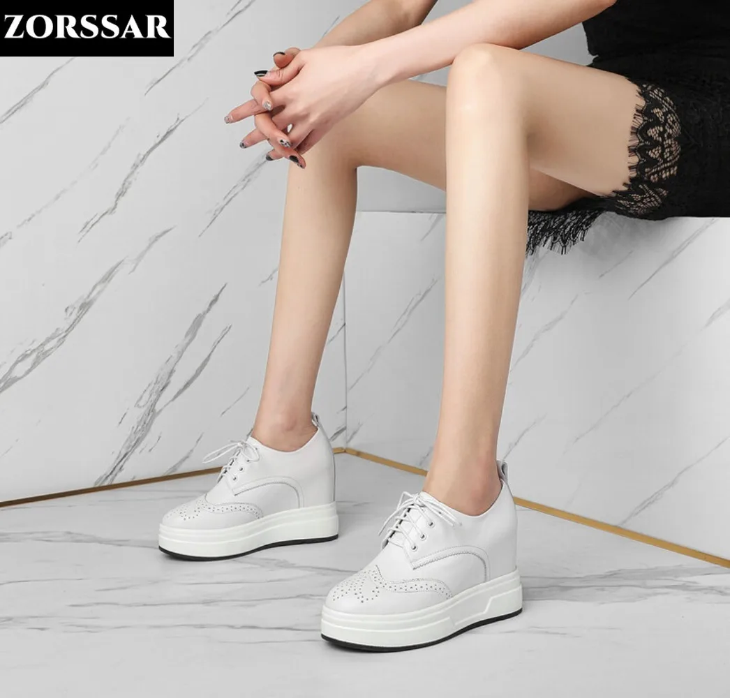 

Women Hidden Wedge Sneakers White Black Fashion 9CM Thick Sole Casual Ladies Vulcanized Shoes Sport High Platform Sneaker Woman