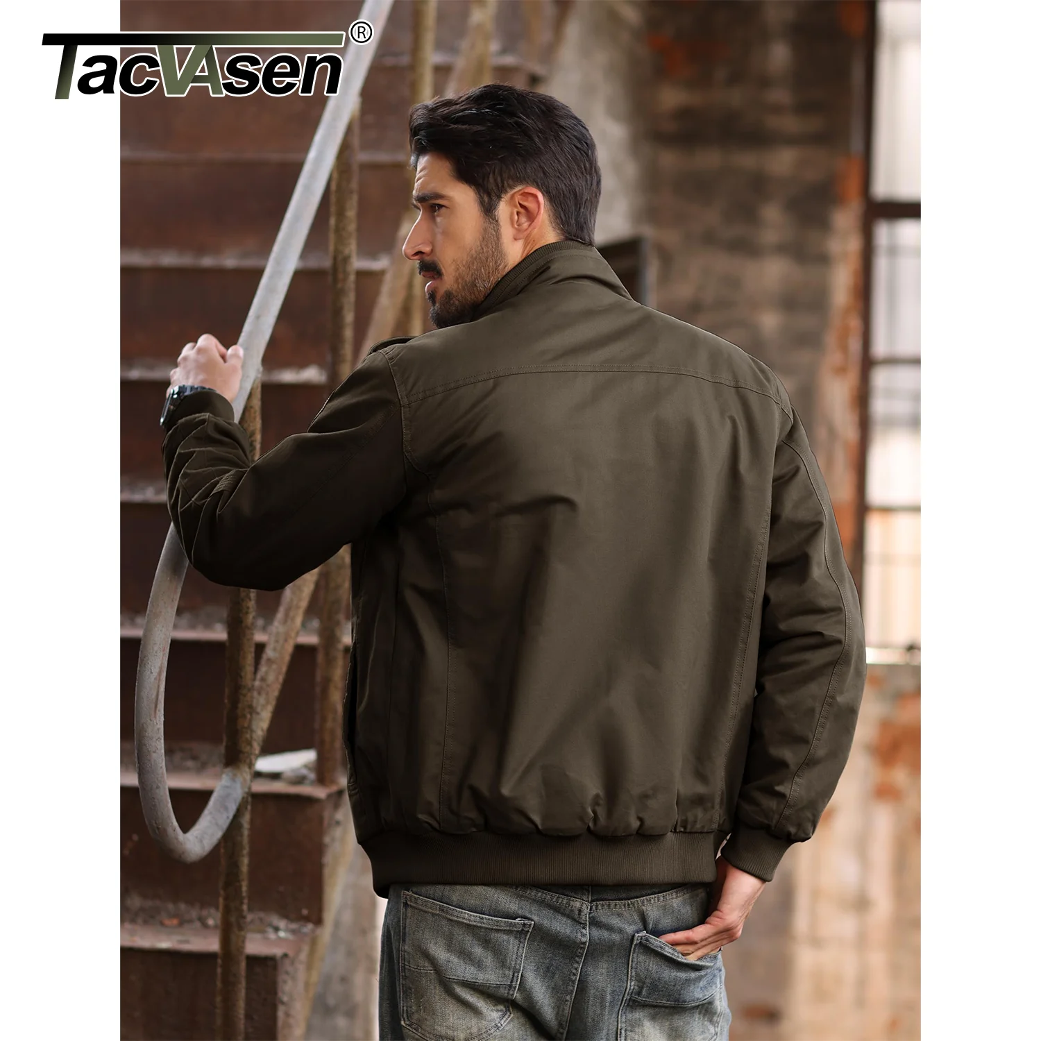 TACVASEN Winter Cargo Jackets Mens Thicken Fleece Work