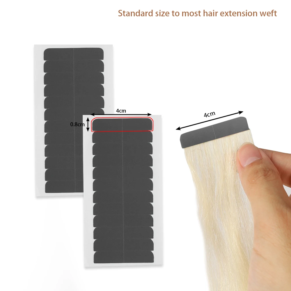 60 Tabs Double Sided Replacement Tapes Hair Extension Tool Adhesive Tape for Tape in Hair Extensions Hair Beauty Salon Supplies