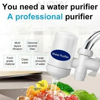 Purificatore per rubinetto Rubinetto da cucina Il filtro a 5 livelli può essere pulito ripetutamente e sostituito Elemento filtrante Depuratore d'acqua domestico