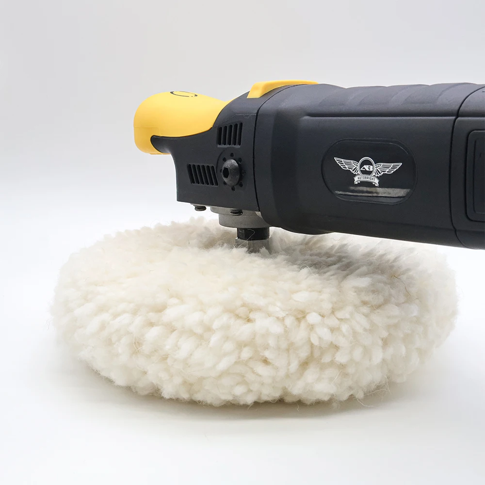AUTOBRIGHT 7inch 9inch Compounding Wool Pad Buffing Polishing Car body With 16MM 14MM Pad Adapter High End Real Wool Cut Disc 6