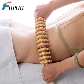 Wooden Bendable Massage Roller for Lymphatic Drainage and Cellulite Reduction.