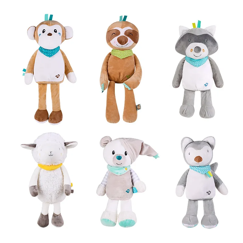30CM Little Size Soft Animal Cartoon Pillow Cute zoon Musical star light Comfort lamp Plush Toy Stuffed Lovely Kids Birthyday