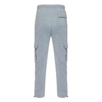 Men’s Loose Cargo Pants Casual Drawstring Elastic Waist Wide Leg Athletic Sweatpants Outdoor Trousers 5