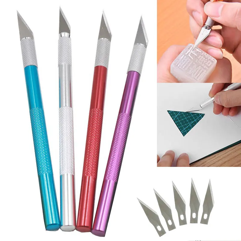 

Non-Slip Cutter Knives Metal Scalpel Knife Tools Kit PCB DIY Repair Hand Tools Engraving Craft Blades Wood Working Phone Repair