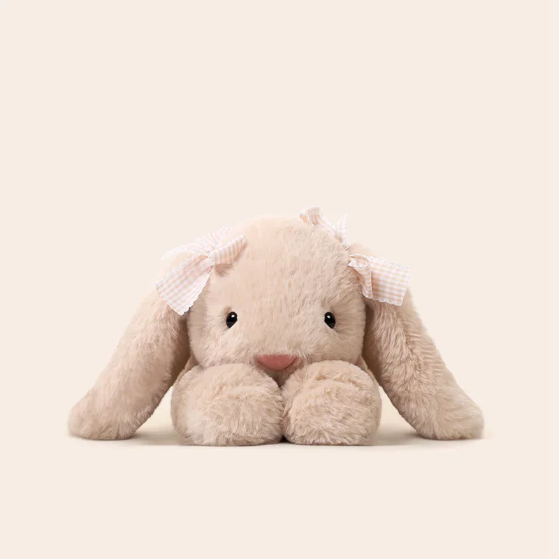Cute Loppy-Ear Rabbit Plush Pillow - 35cm Super Soft Stuffed Animal, Huggable & Machine Washable Soothing Toy for Kids