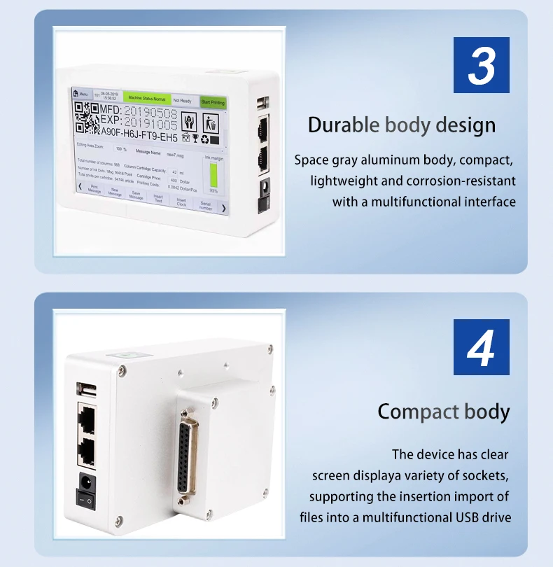 DC190T Automatic Online Thermal Inkjet Printer Industrial TIJ Printer Batch Numb
