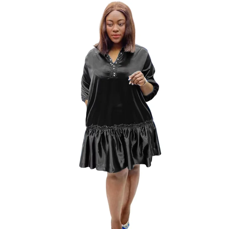 

Autumn New African Dresses For Women Vetement Femme Dashiki Yellow Shirt Dress Africa Clothes Dashiki Ankara Dresses Ladies 2023