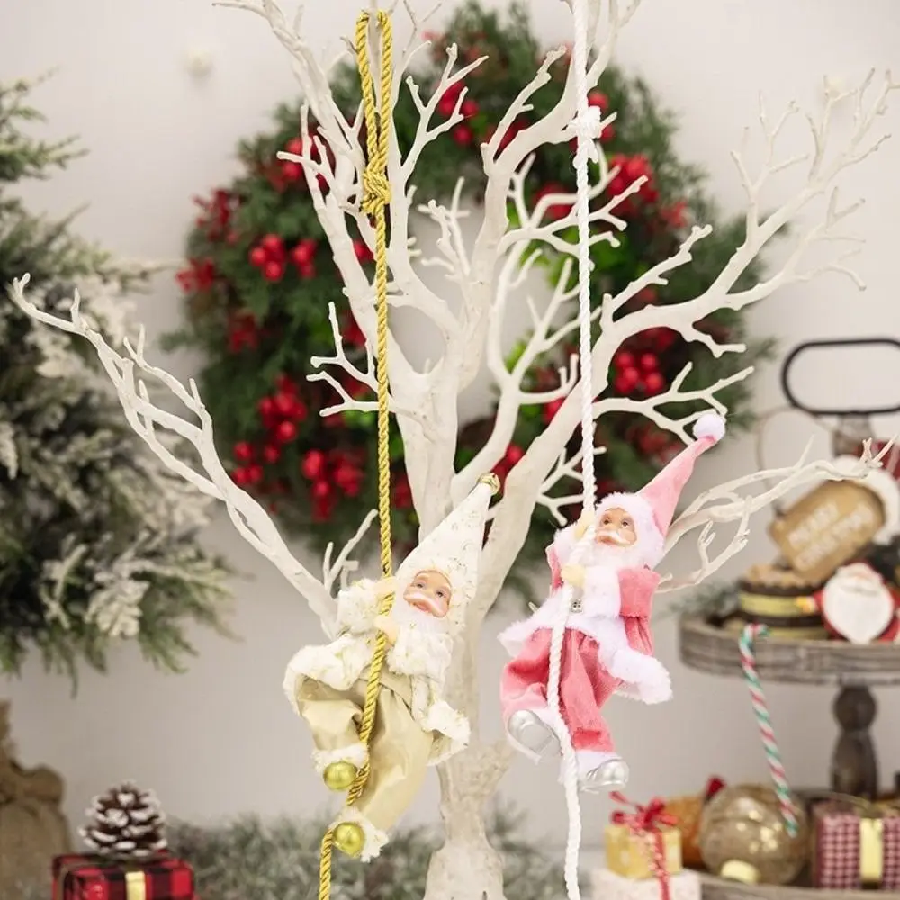 Xmas Decorations Climbing Rope Santa Claus Navidad Gift Statue Santa Claus Hanging Pendants Cartoon Sturdy