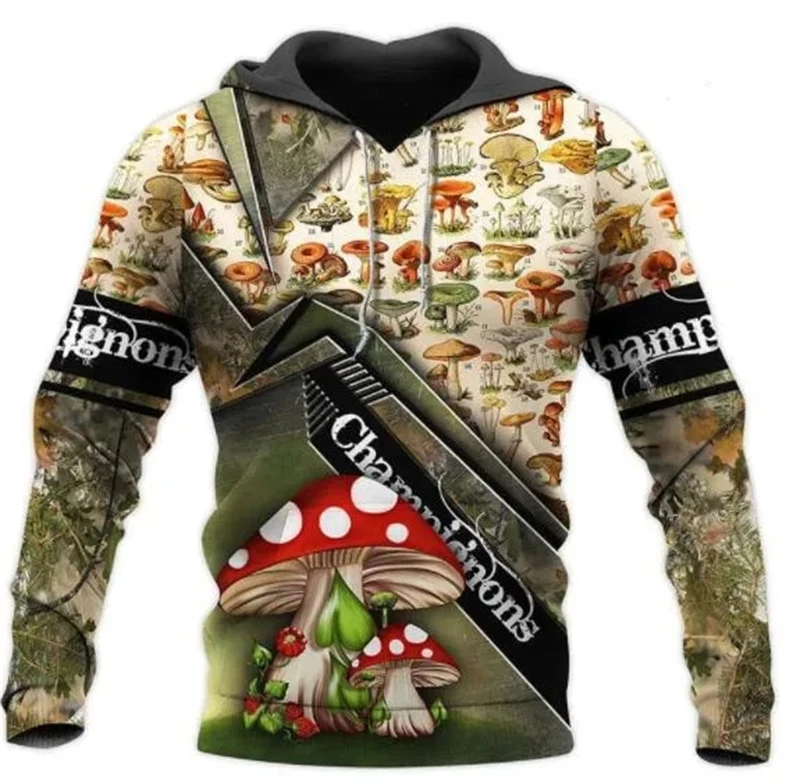 thumbnail image 1 of Nueva sudadera con capucha de camuflaje con estampado de hongos 3D de primavera y otoño, divertida sudadera esencial para hombres y mujeres, suéter Harajuku para hombres, 1 of 5