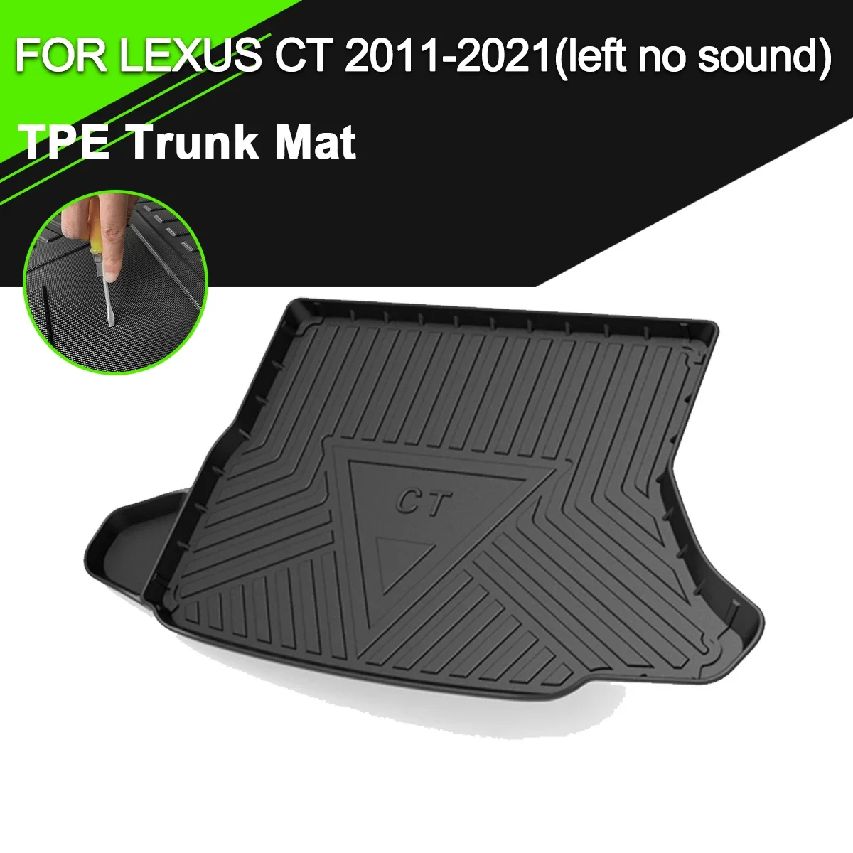 

Коврик для багажника из ТПЭ для LEXUS CT 2011-2021 (не оставляет звука), автомобильные водонепроницаемые Нескользящие резиновые аксессуары для груза