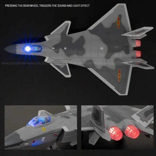1:50 Pullback & Go Jet Fighter Aircraft Toy, with Light Sound, Scale Diecast F16 F22 F35 B2 J31 Plane Model Kid Boy Baby Gift 3