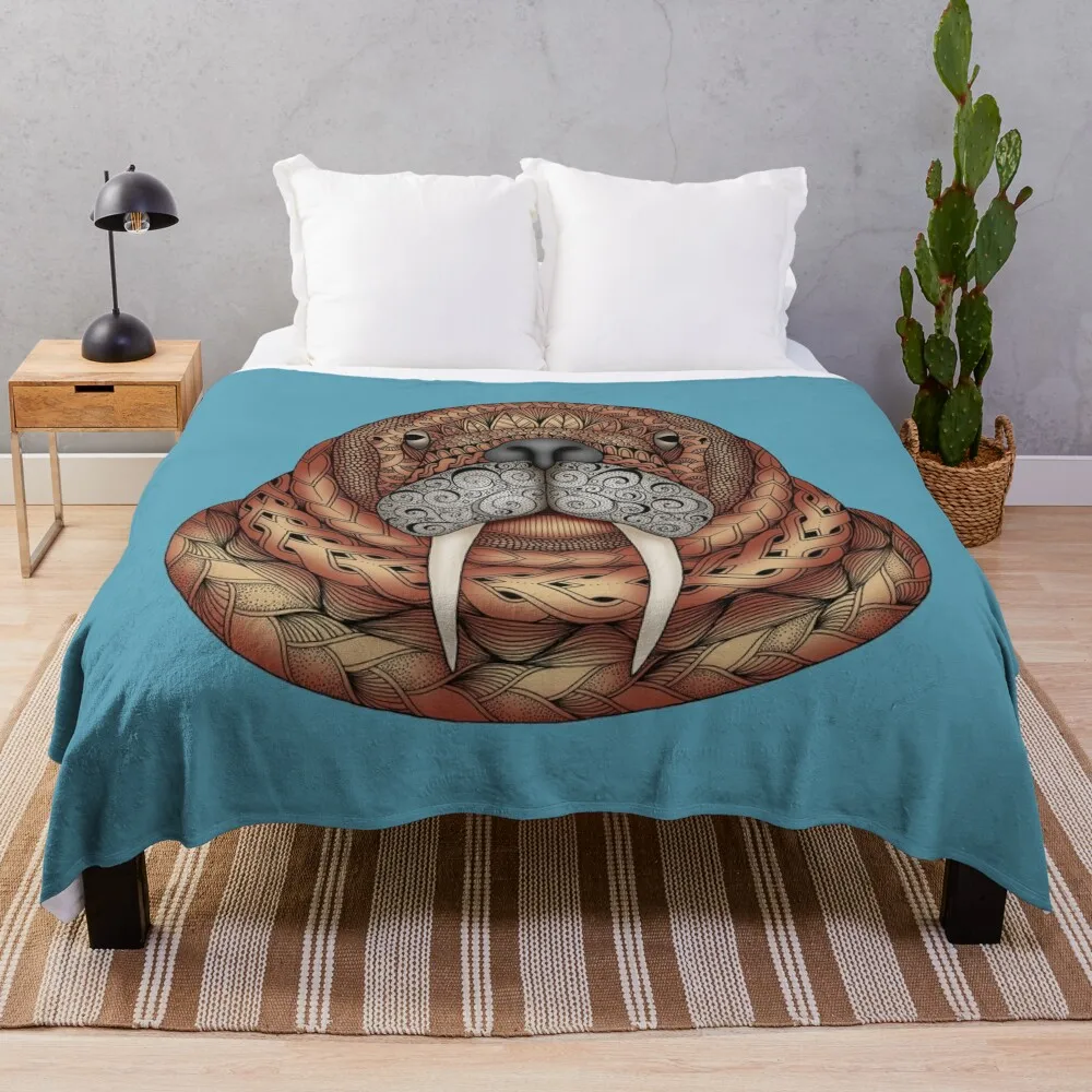 

Walrus Throw Blanket Flannels Blankets For Bed Large Weighted Fluffy Softs Blankets
