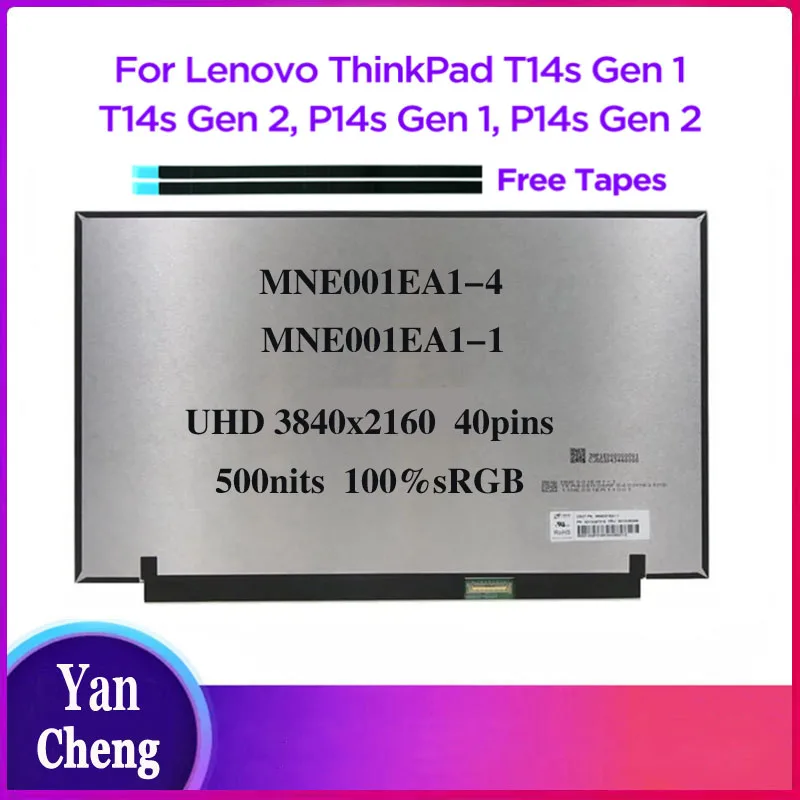 

14,0 IPS ЖК-экран для ноутбука, планшетов Lenovo ThinkPad T14s P14s Gen 1 Gen 2 UHD 3840x2160 500nits HDR400, 40-контактный
