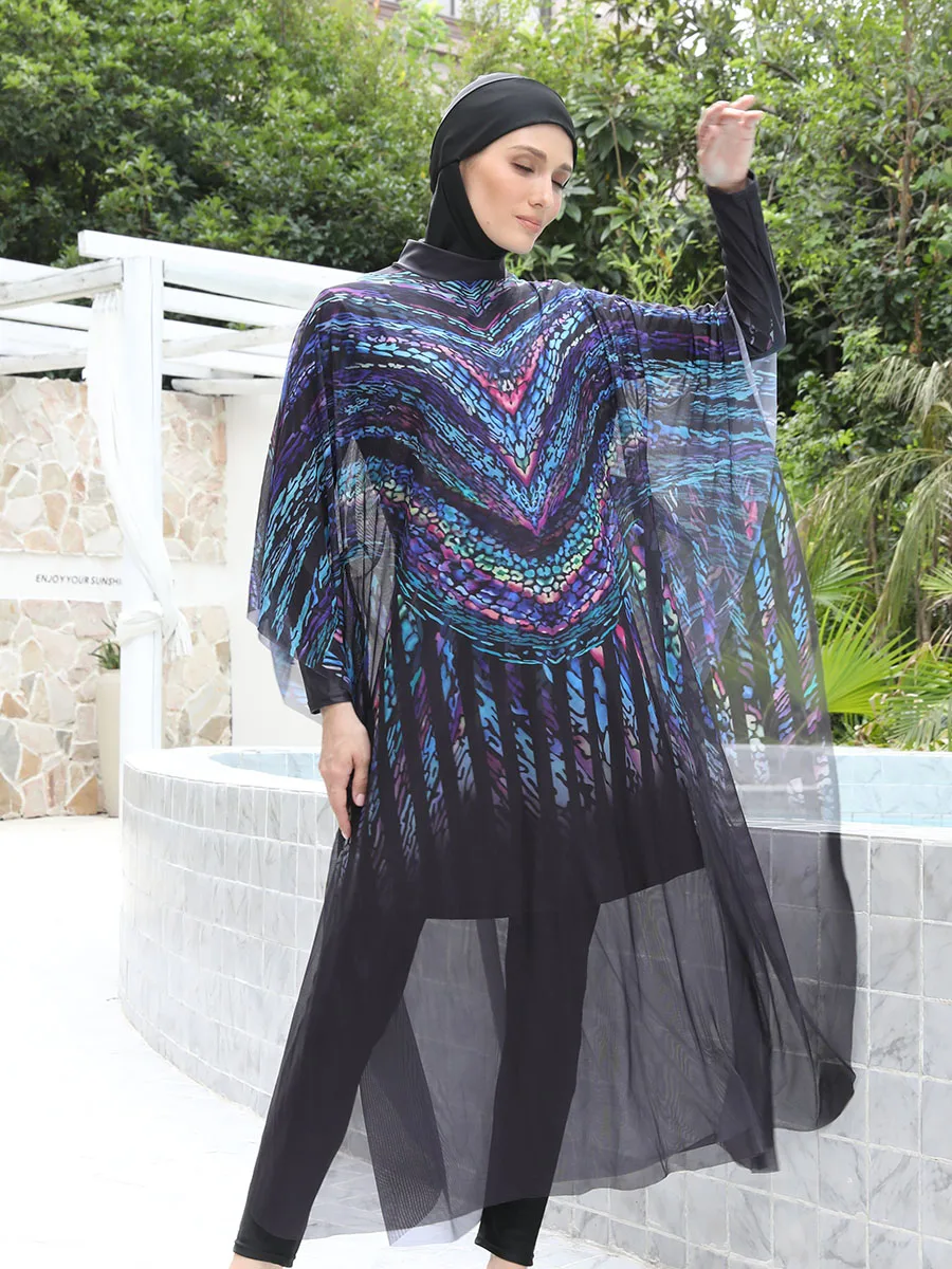 Moslim Burkini badpak Plus maat badmode Islamitische lange mouwen Full