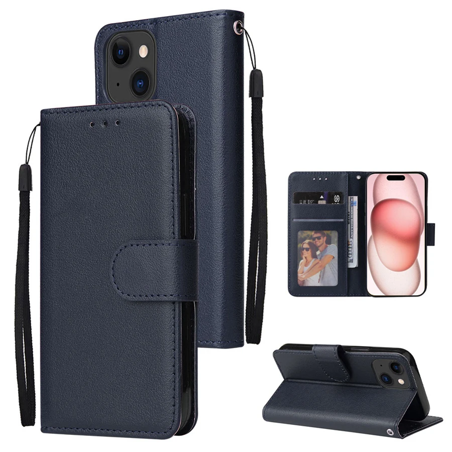 thumbnail image 1 of Wallet With Card Slot Photo Frame Stand Magnetic Flip Leather Case For Apple iPhone 15 Pro Max 14 Plus 13 12 11 Anti-fall Cover, 1 of 5