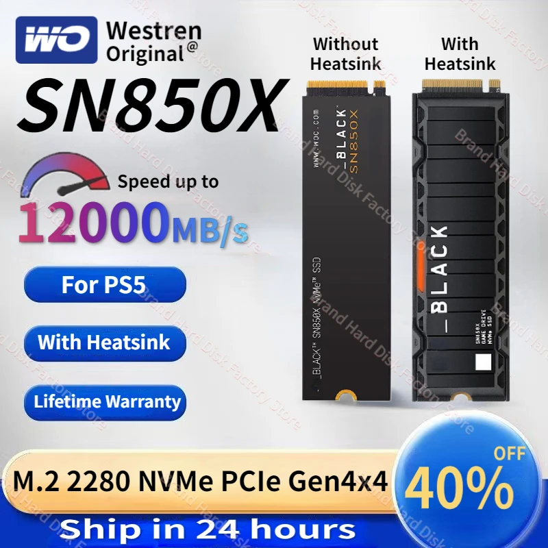 

HOT Original SN850x 8TB 4B 2TB 1TB SN850 2TB 1TB Gen4 NVMe SSD M.2 2280 Solid State Drive Game Drive Sony Version For PS5 PC